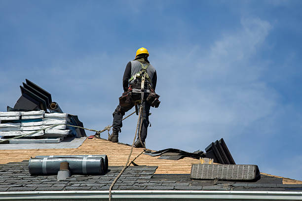 Professional Gutter Installation technician working in Marlborough, MO